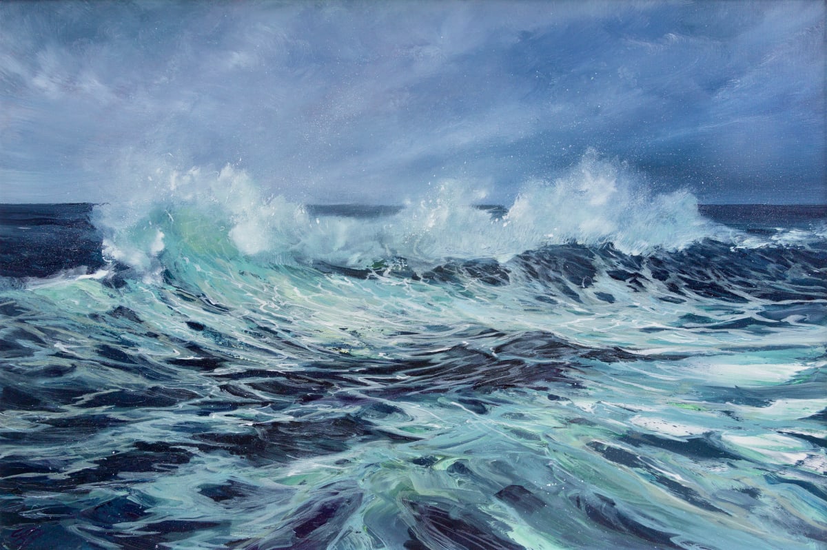 On the reef by Sarah Jane Brown  Image: *This painting has been selected for Exhibition at Art Unlimited in Bridport, Dorset! The Exhibition will be open to the public 
(dates tbc) 2023. The work is ‘Not for sale’ here but will be available to purchase from the exhibition or from the Art Unlimited website.