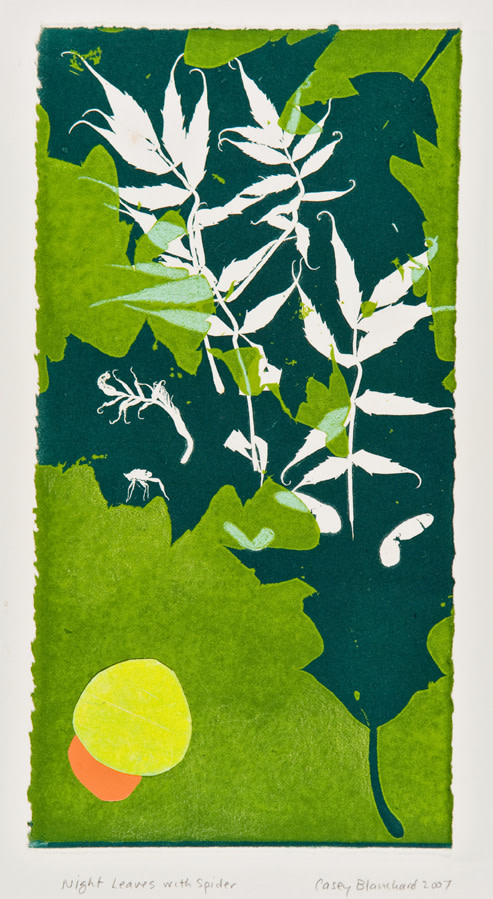 Night Leaves With Spider by Casey Blanchard 