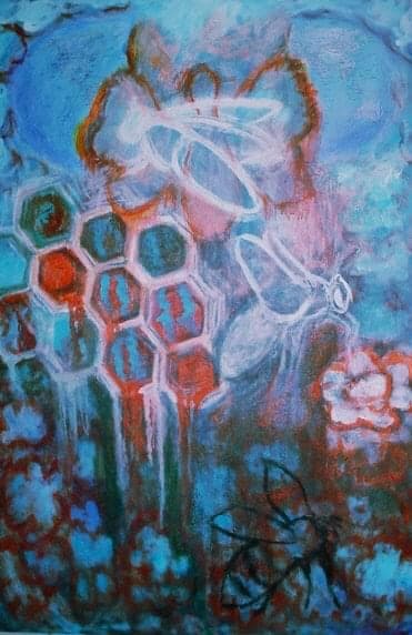 Beehive Blues  Image: Mixed media on canvas 
