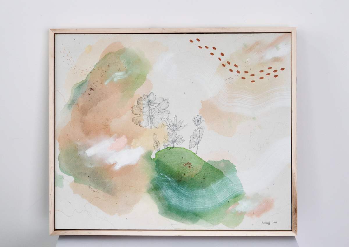 Bloodroot Wildflower Canvas Print by Alicia Hauff Studio 