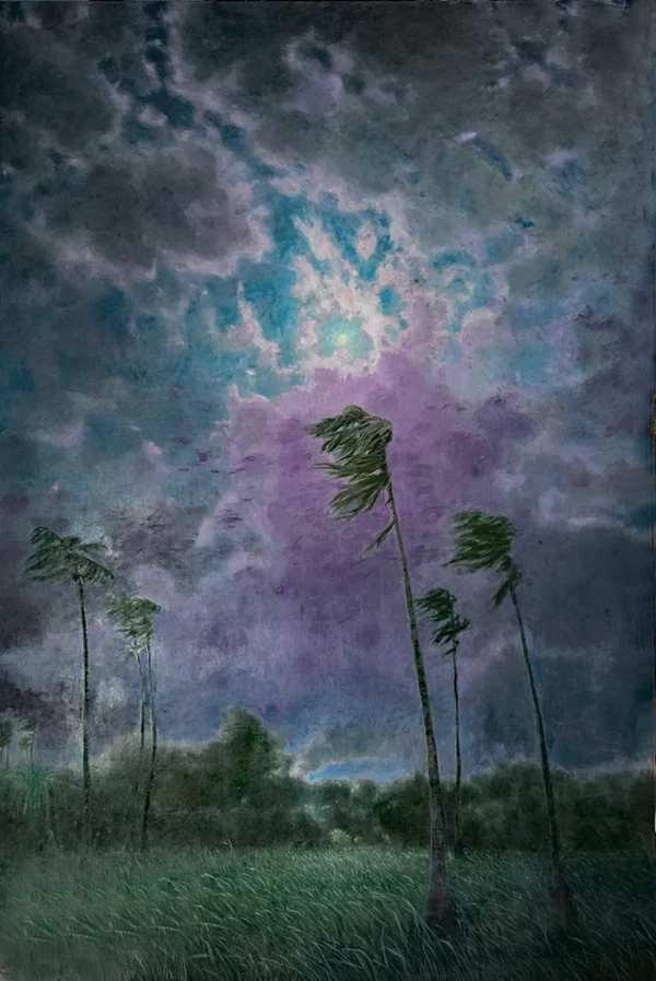 Moon and Windward Palms by Katherine Kean, Image 1.