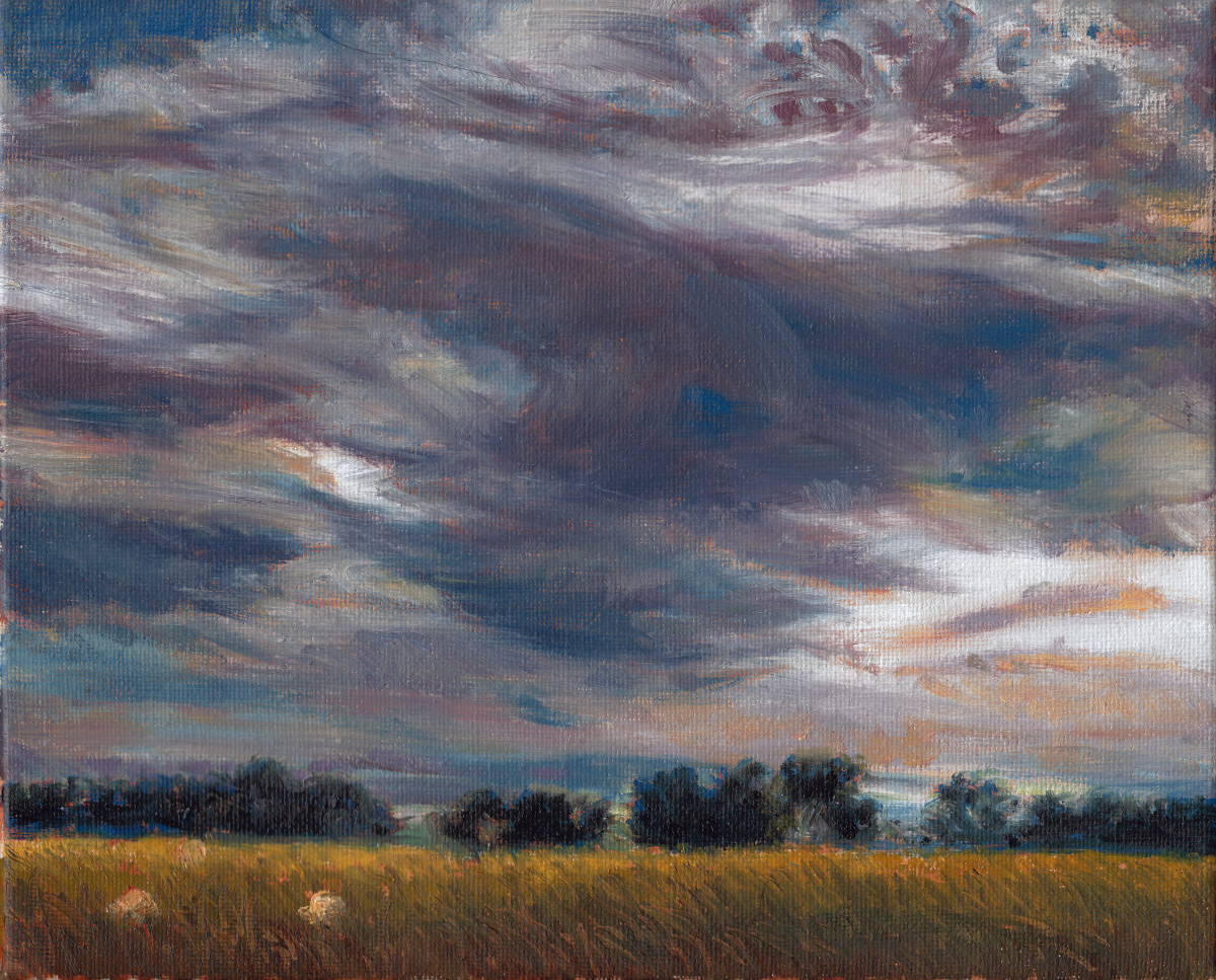 Scotland Clouds, Field, Sheep Study by Katherine Kean 