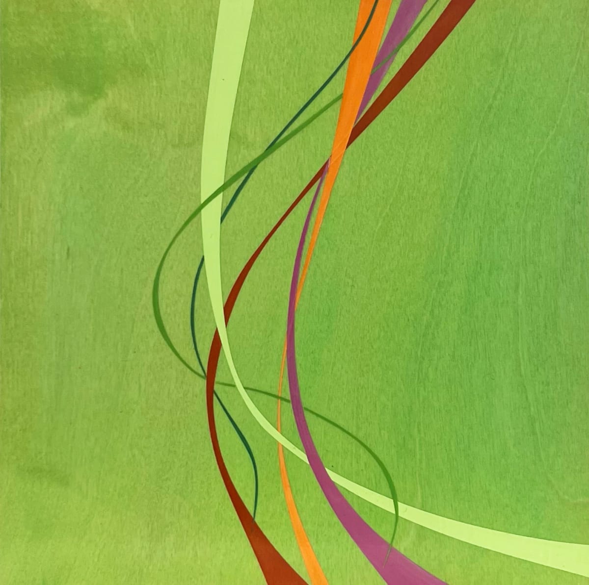 Pomegranate Spring (little) by Alicia Philley  Image: Unframed, the 1.75 inch cradle edge is finished and ready to hang