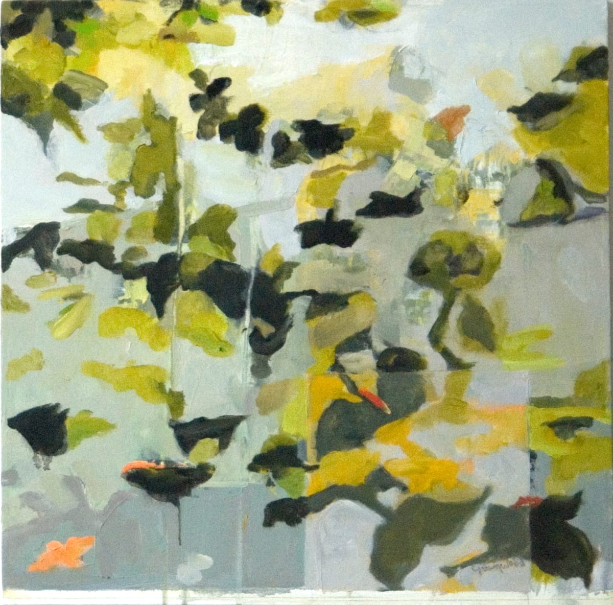 INS AND OUT (The Pond) RAIN IN A WATERGARDEN} by norma greenwood 