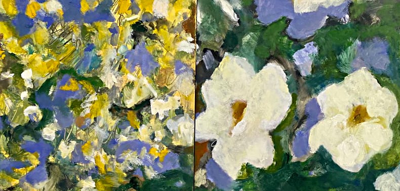 NON-STOP (GARDEN DIPTYCH) by norma greenwood 
