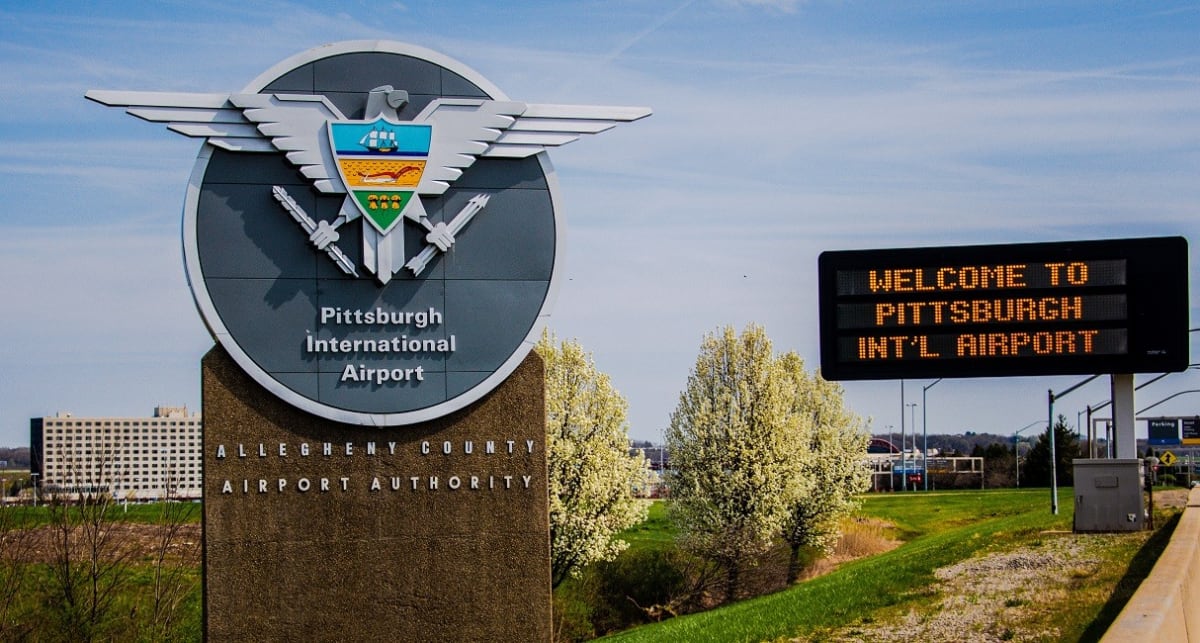 Two Gateway Eagles at the Airport Entryway, circa 1950's 