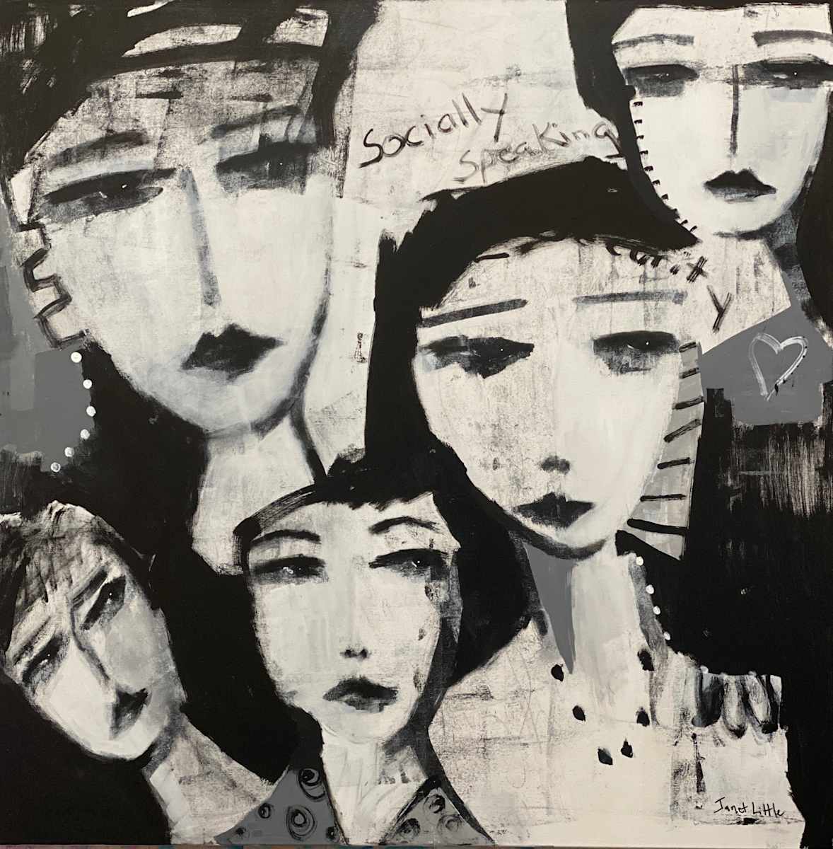 Socially Speaking by Janet Little Art 