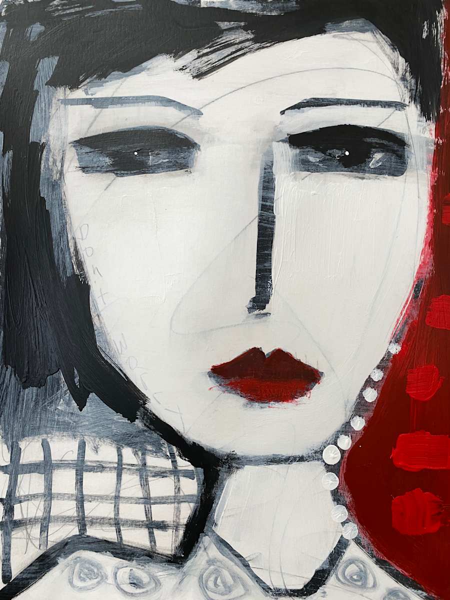 Red Made Her Feel Powerful by Janet Little Art 