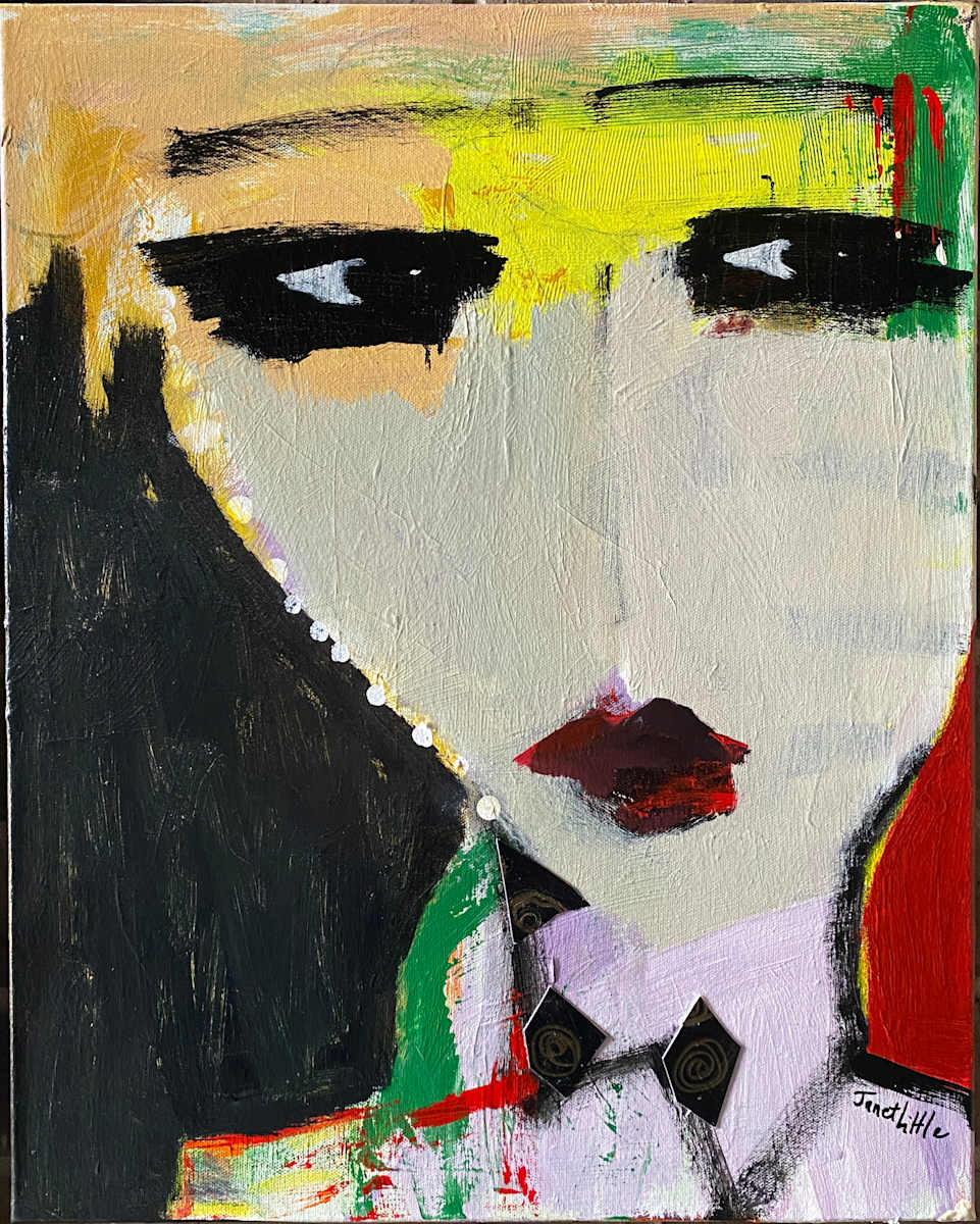 Let Me Think a Moment by Janet Little Art 