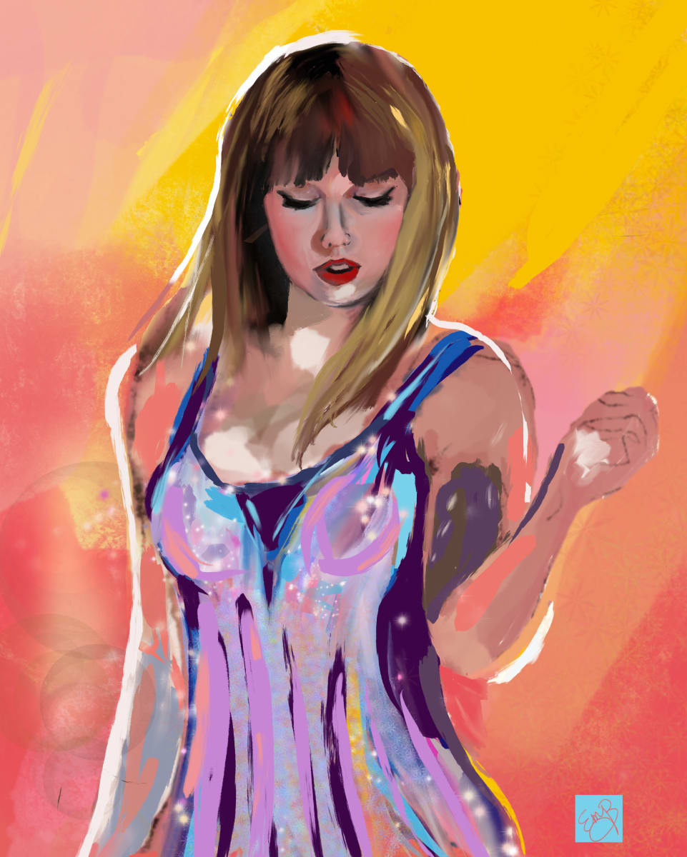 Taylor Swift 1 (Digital Portraits) by Eileen Backman 