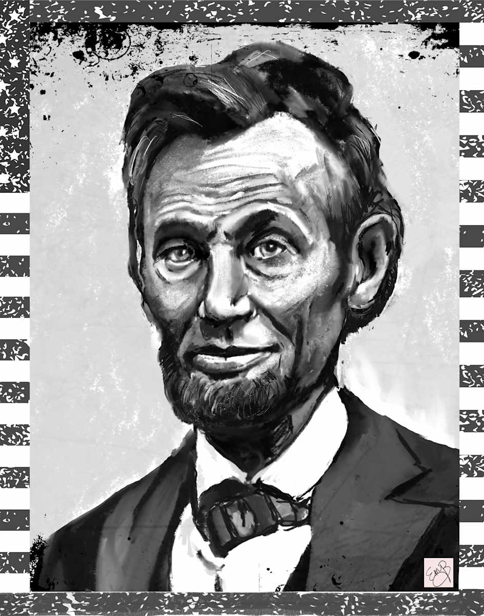 Abe Lincoln Digital Portrait by Eileen Backman, Image 1.