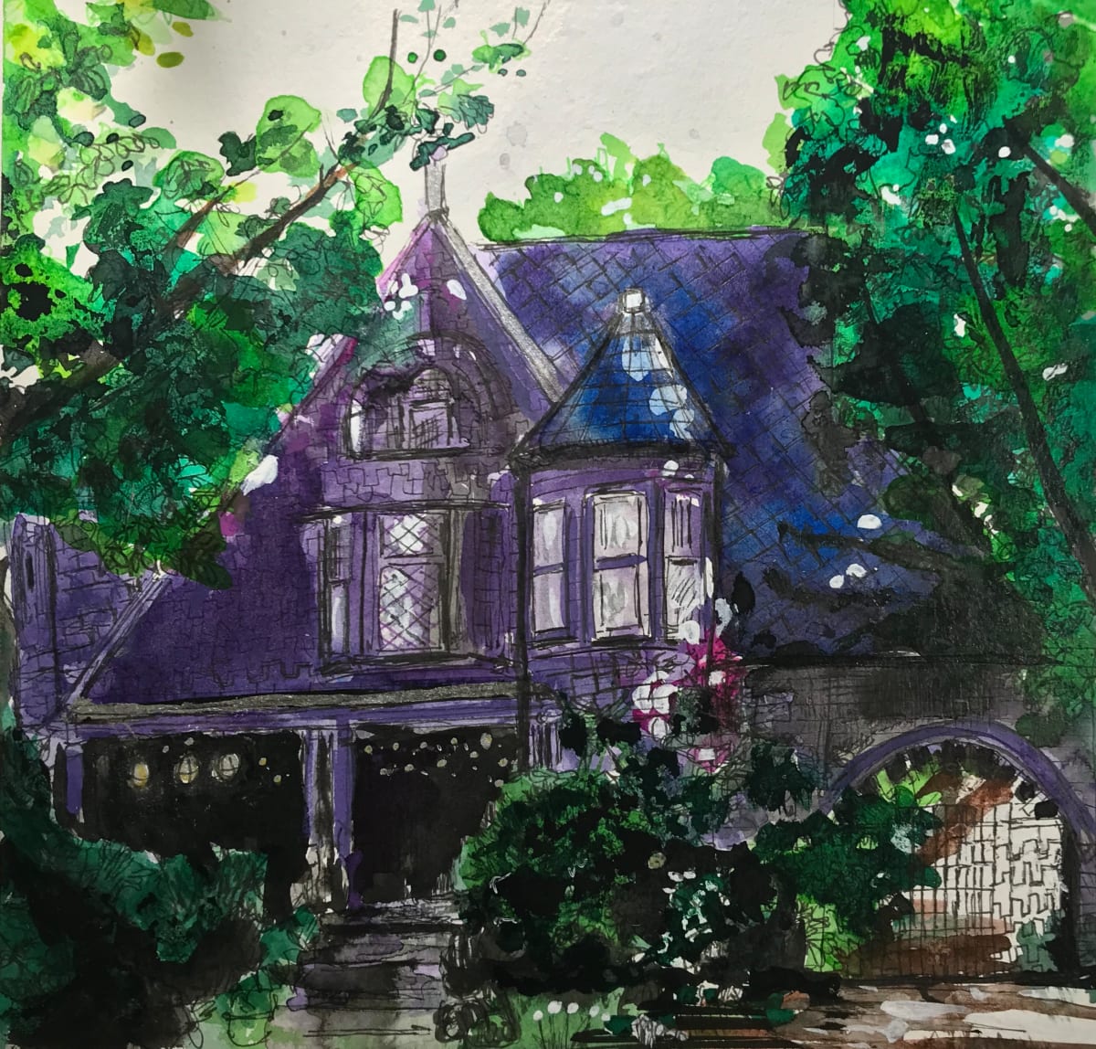 The Purple House on Front Street  Image: This piece has been sold.  If you wish to order a print, please inquire.