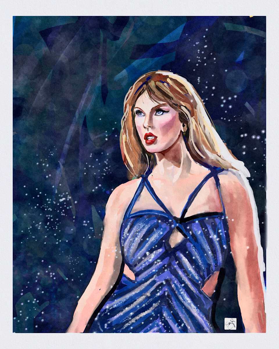 Taylor Swift Digital Oil Painting 2024 by Eileen Backman 