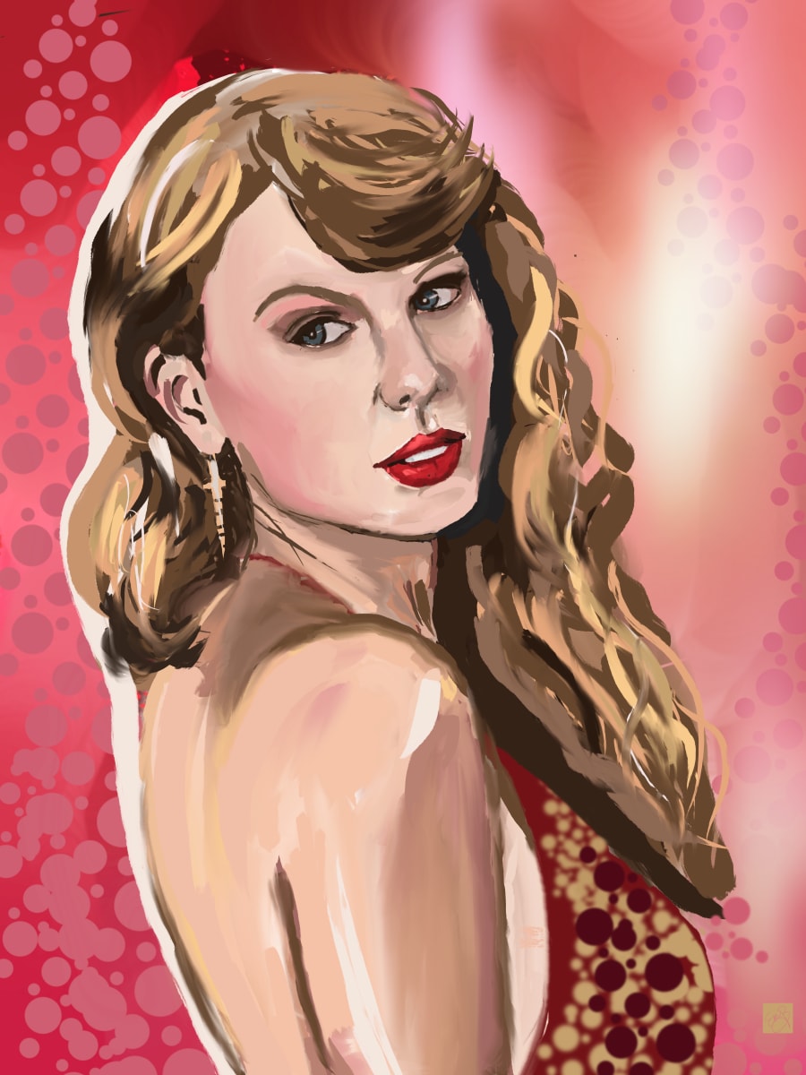 Taylor Swift 2 (Digital Portraits) by Eileen Backman 