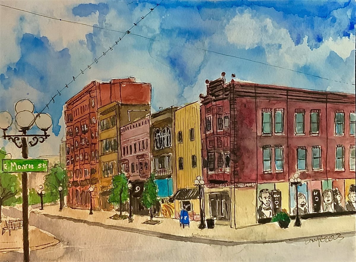 Corner of East Monroe and Main by Eileen Backman 