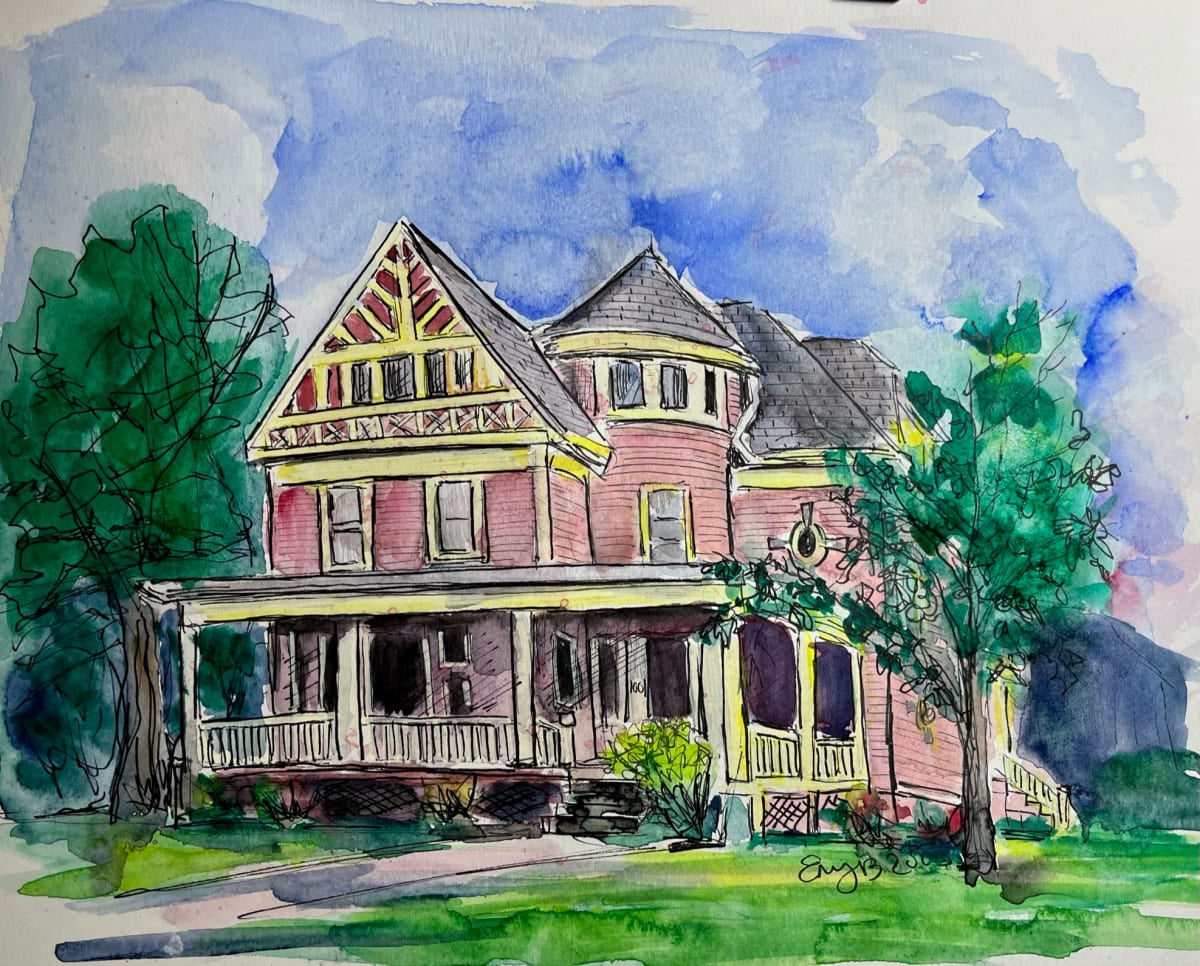 Pink House #1 (1001 W. Jefferson) by Eileen Backman, Image 1.