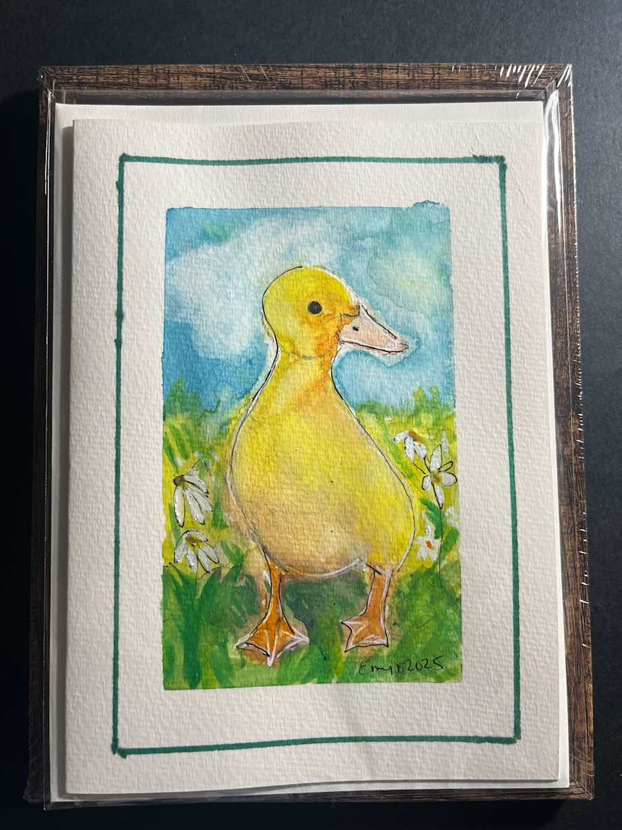 Duckling (Greeting Card and Frame) by Eileen Backman 