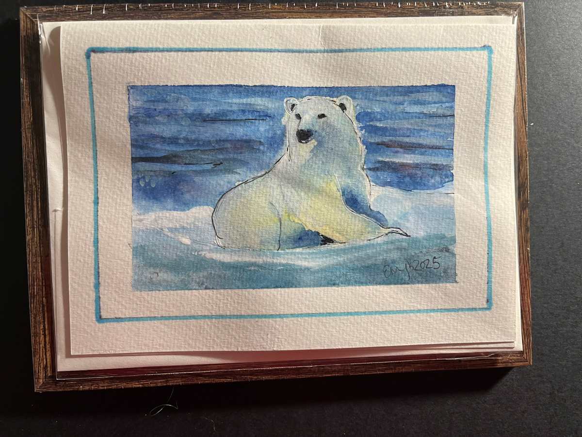 Polar Bear (Greeting Card and Frame) by Eileen Backman 
