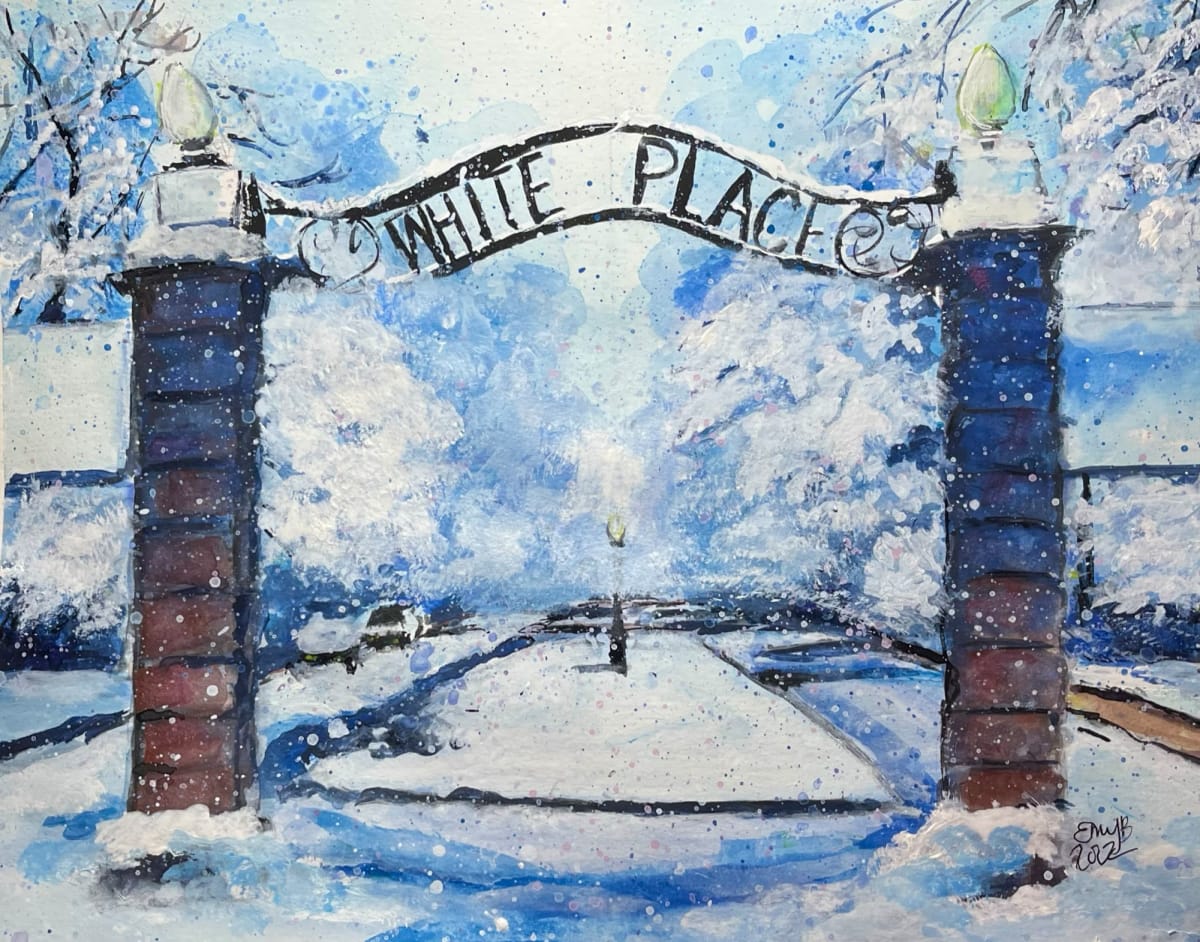White Place Watercolor Winter by Eileen Backman  Image: White Place, Bloomington, Illinois