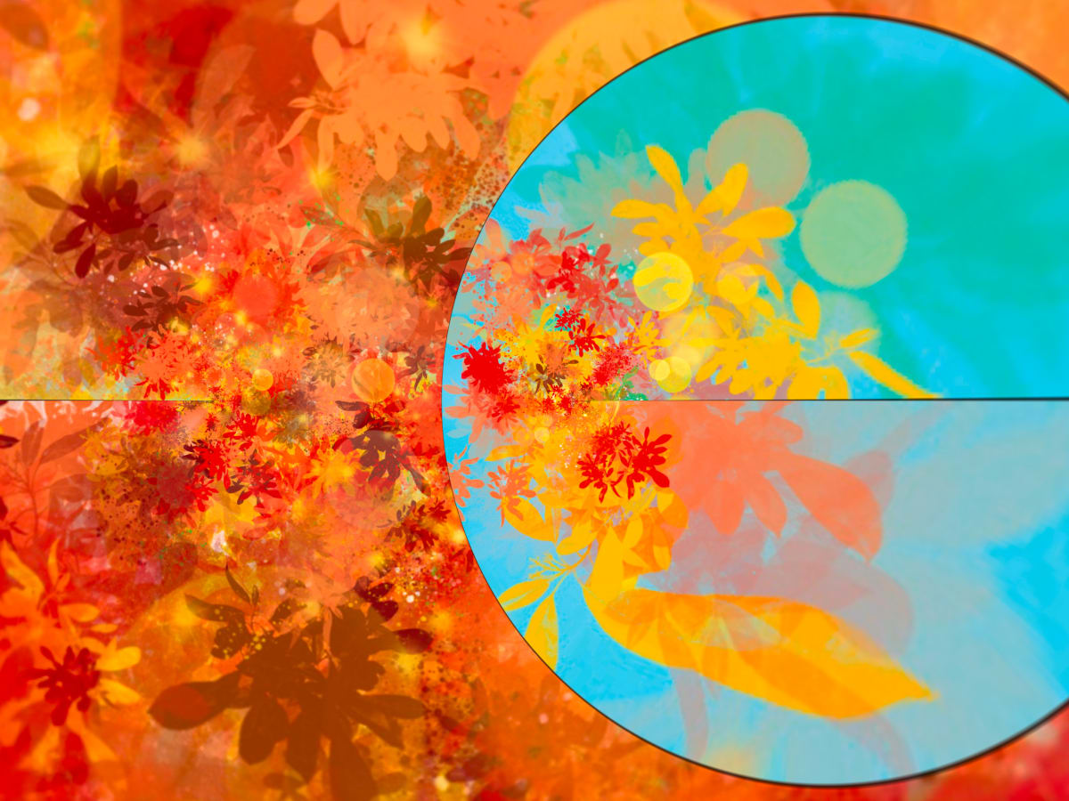 Bright Autumn Abstract Spiral 2 by Eileen Backman 