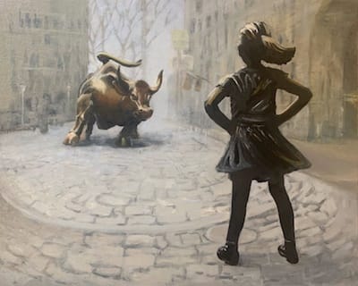 Fearless Girl and Charging Bull 🔴 by Joan Vienot 