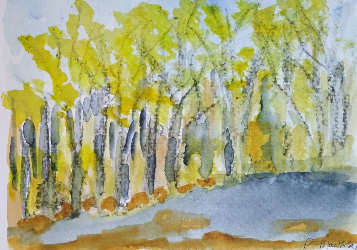 Roadside Birch by Rhondda MacKay  Image: An impression of a scene observed the a fall  as I drove to an artists' gathering in Almonte.