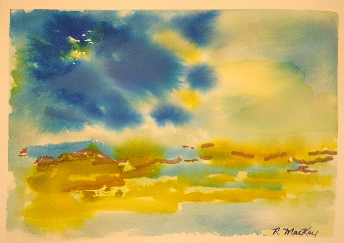 Morning by Rhondda MacKay  Image: Experimenting with inks on paper, this morning twilight appeared. 