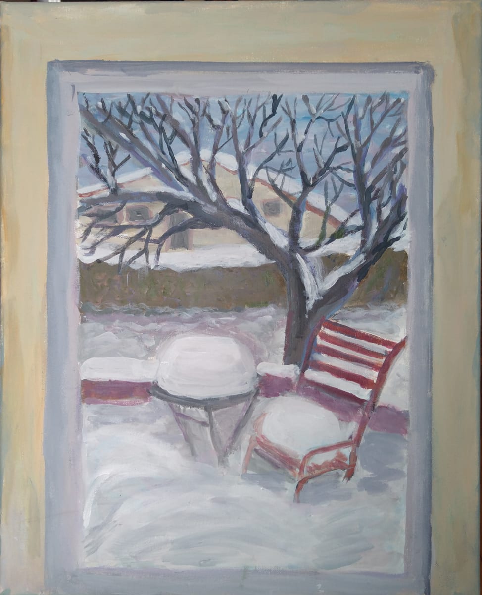 Out the backdoor by Rhondda MacKay  Image: When plein air isn't practical, one paints what's out the backdoor. Inspired by Tara Leaver of Happy Artist's Studio.