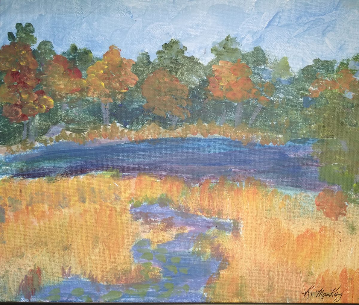 Autumn--Pringle Lake Road by Rhondda MacKay  Image: On a trip across Ontario in September we stopped to visit an aunt near Bon Echo Park. The autumn colours were bursting out as we drove down her road.   Framed.
