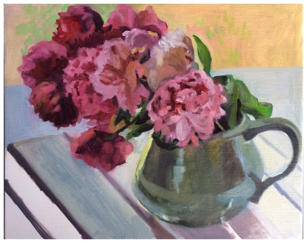 Still Life with Pink Peonies by Sean Oswald 