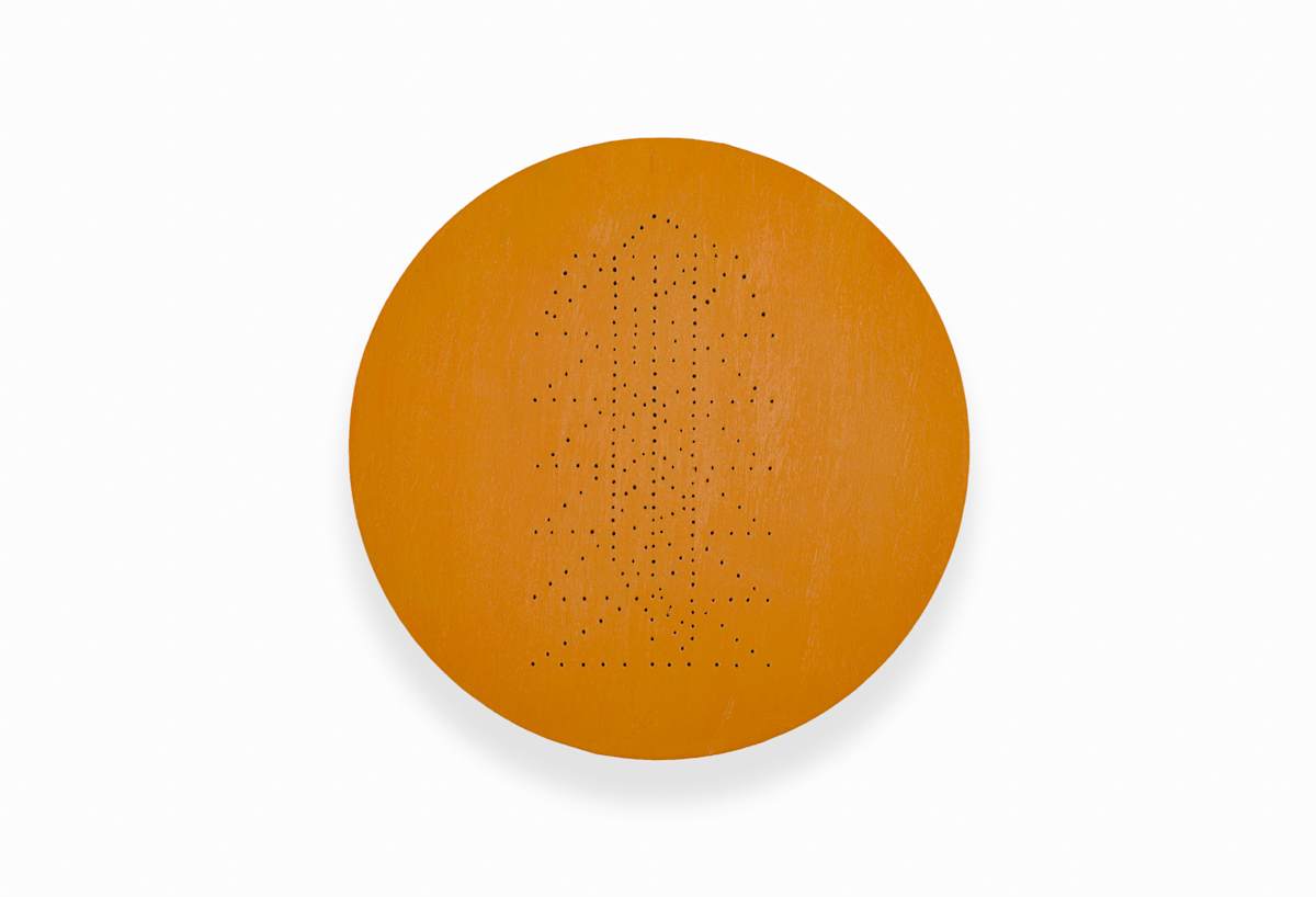 "Holey" Tondo Series  #3  "Mayan Vector" by Francine Hunter McGivern, Image 1.
