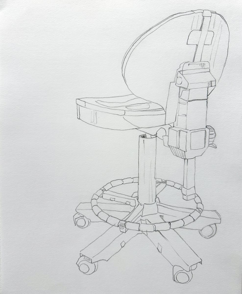 Drawing of Cardboard Office Chair by Kristen Mills 