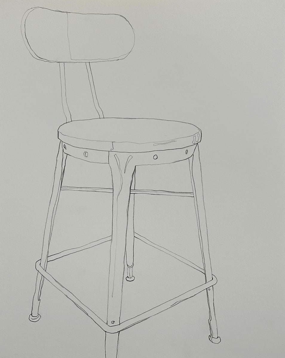Drawing of Metal Chair (19x24) by Kristen Mills 