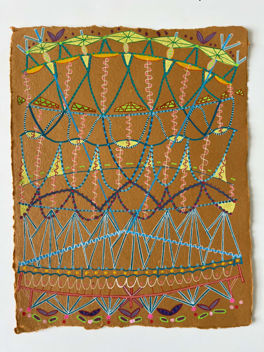 Decorative Structure (Light Blue and Ochre) by Ruby Palmer 