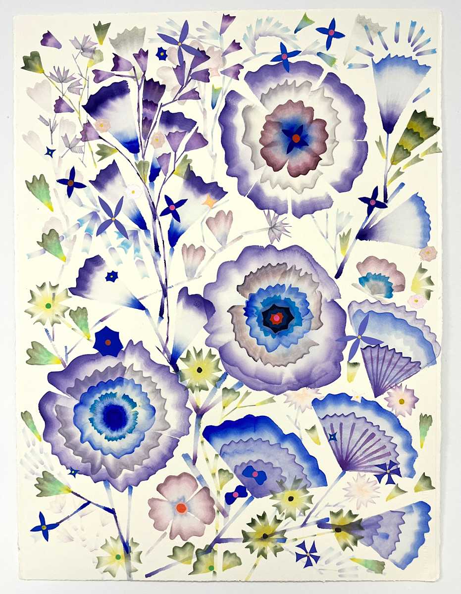Purple and Green Flowers by Ruby Palmer 
