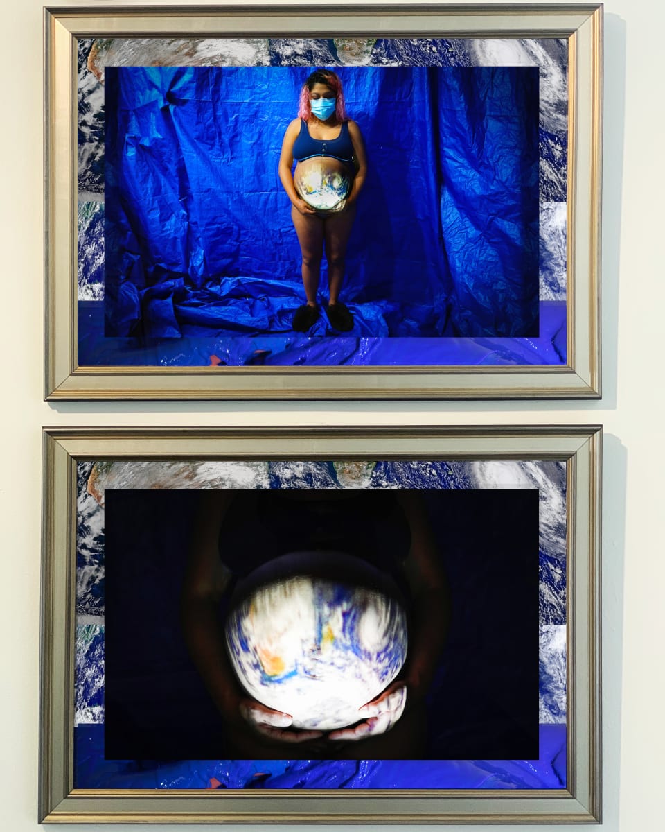 Maria Pandemia Mundial (Catherina de Liberty City) diptych by Coralina Rodriguez Meyer 