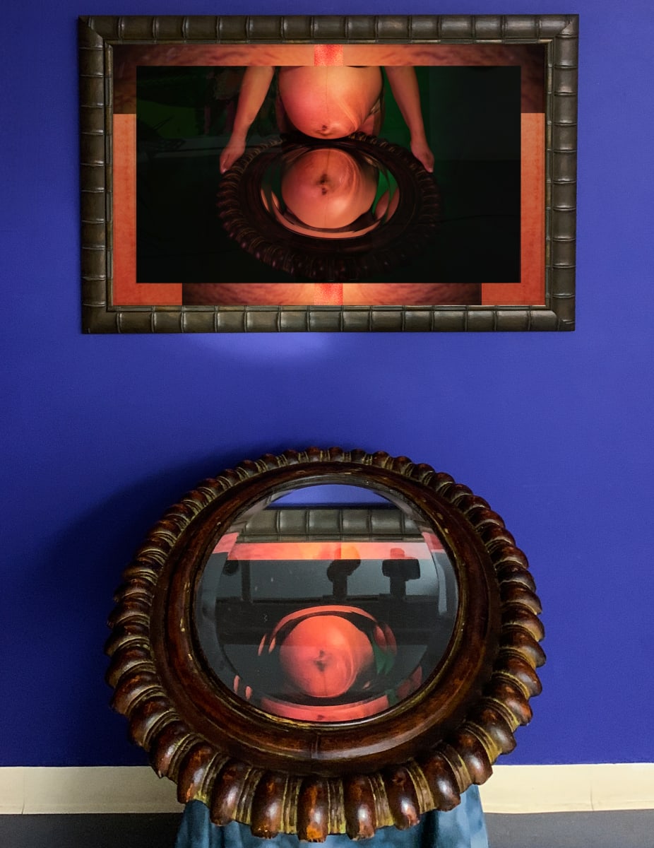Double Consciousness Infinity Mirror (Narcissus' Origin of the World) by Coralina Rodriguez Meyer 