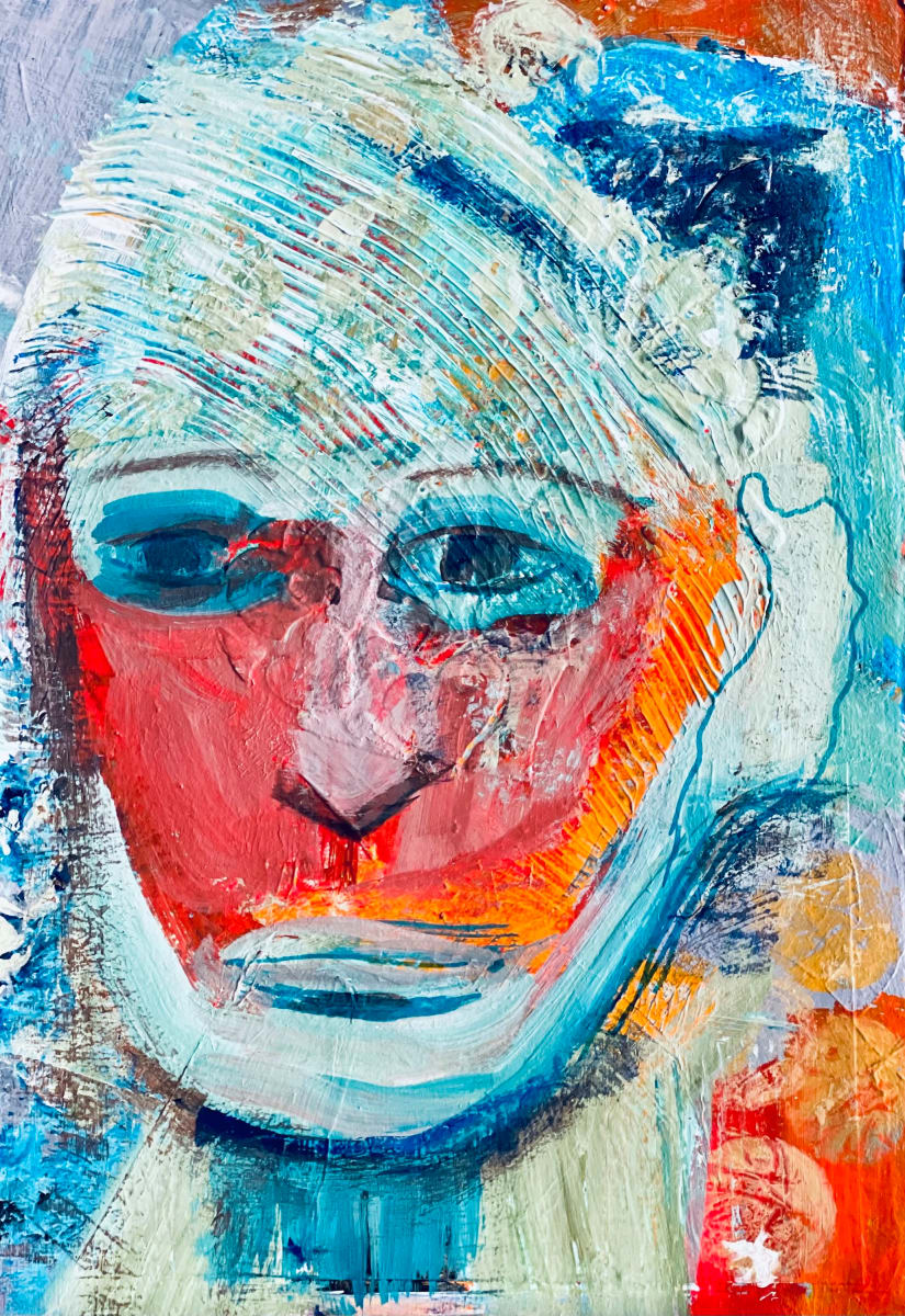 Going rogue by Vasu Tolia  Image: A very textured art piece of an abstracted face  