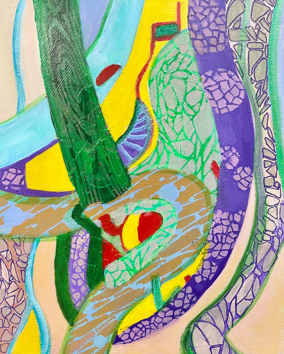Planting hope by Vasu Tolia  Image: This colorful and vibrant painting shows swirls of shapes and waves trying to secure roots like a tree. It symbolizes how hope makes you feel rooted and uplifted.
