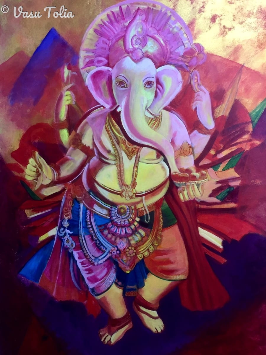 Ganesha  Image: This Ganesha Adorns the entry hall way of my Son's house.