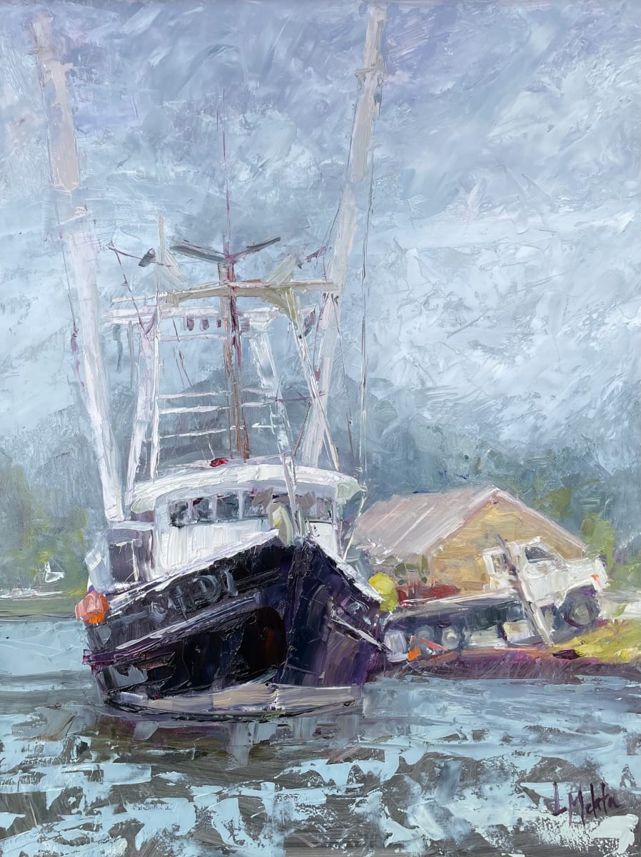 High Water Docking by Lynn Mehta  Image: High Water Docking, 18x14