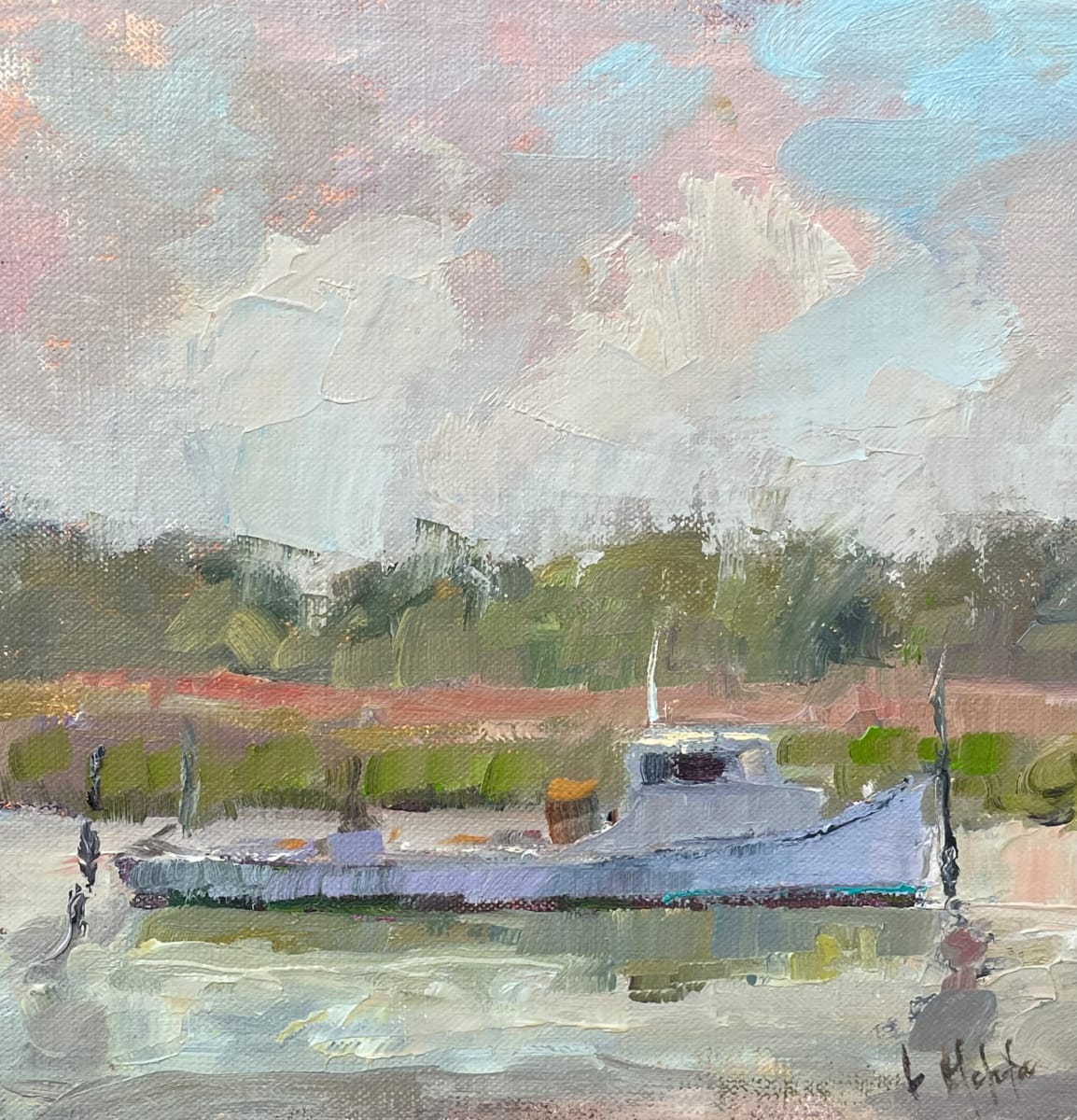 Work Boat at Rest by Lynn Mehta  Image: Work Boat at Rest, 10x10