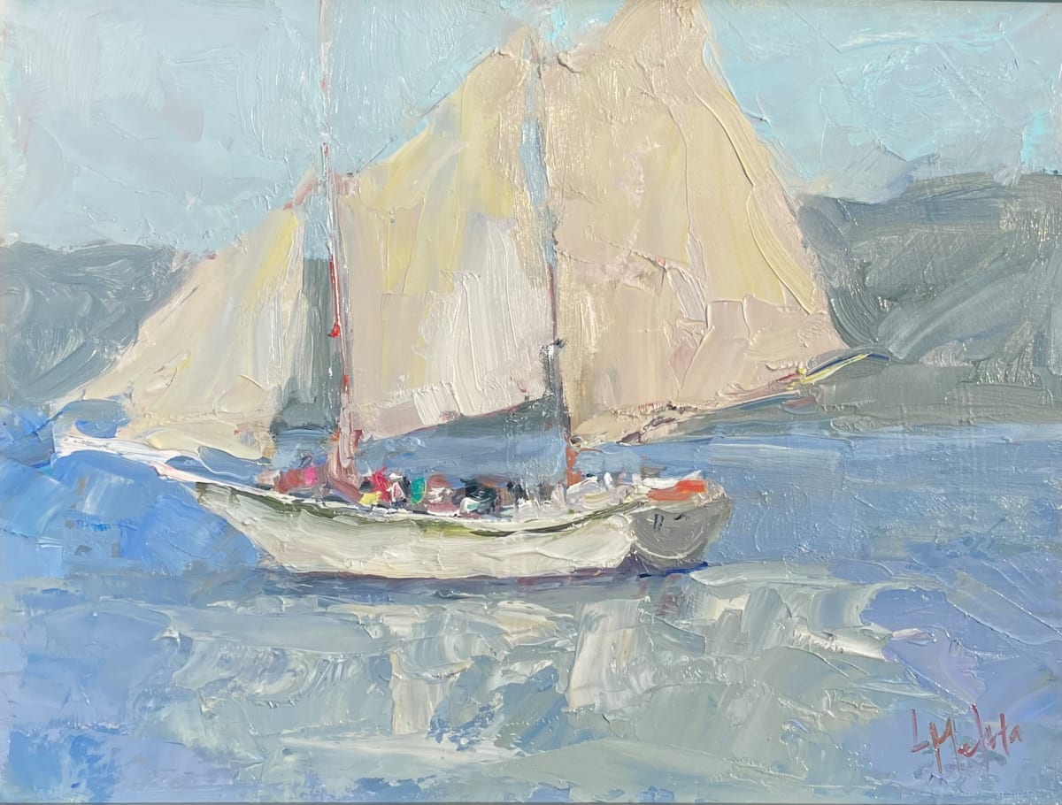 Raising the Sails by Lynn Mehta  Image: Raising the Sails, 9" x 12"