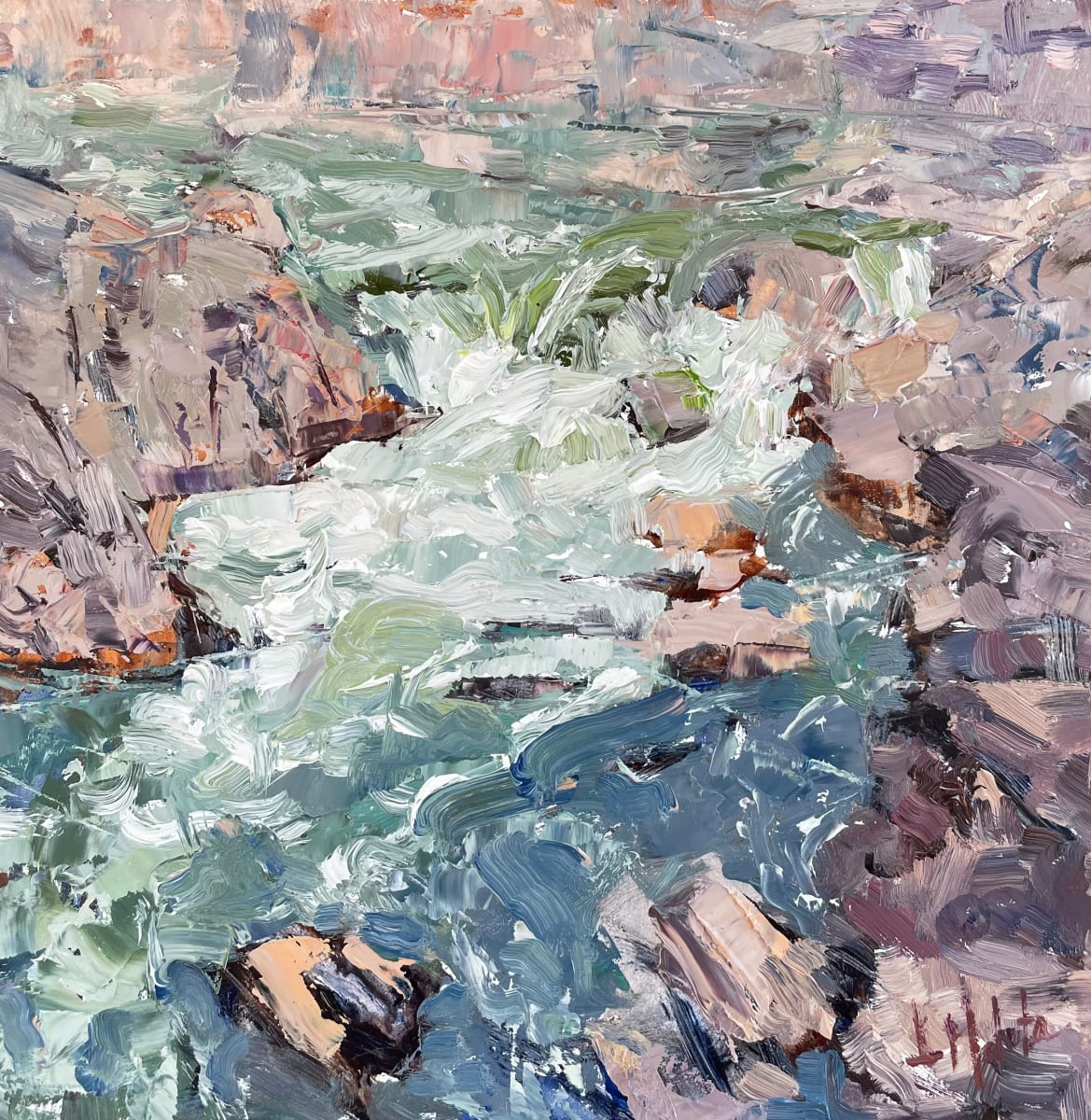 River Gorge by Lynn Mehta  Image: River Gorge, 8" x 8"