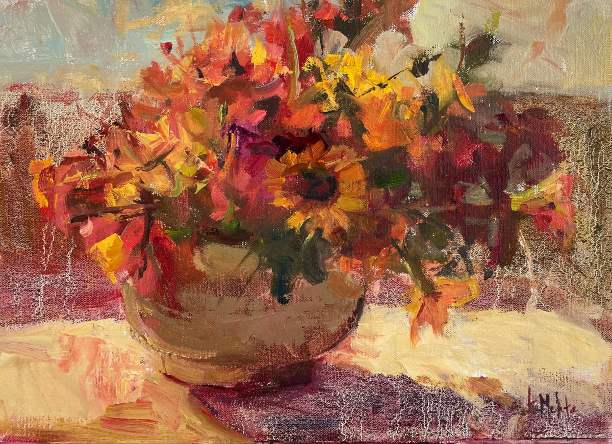 Cut Flowers in the Window by Lynn Mehta  Image: Cut Flowers in the Window, 10x14