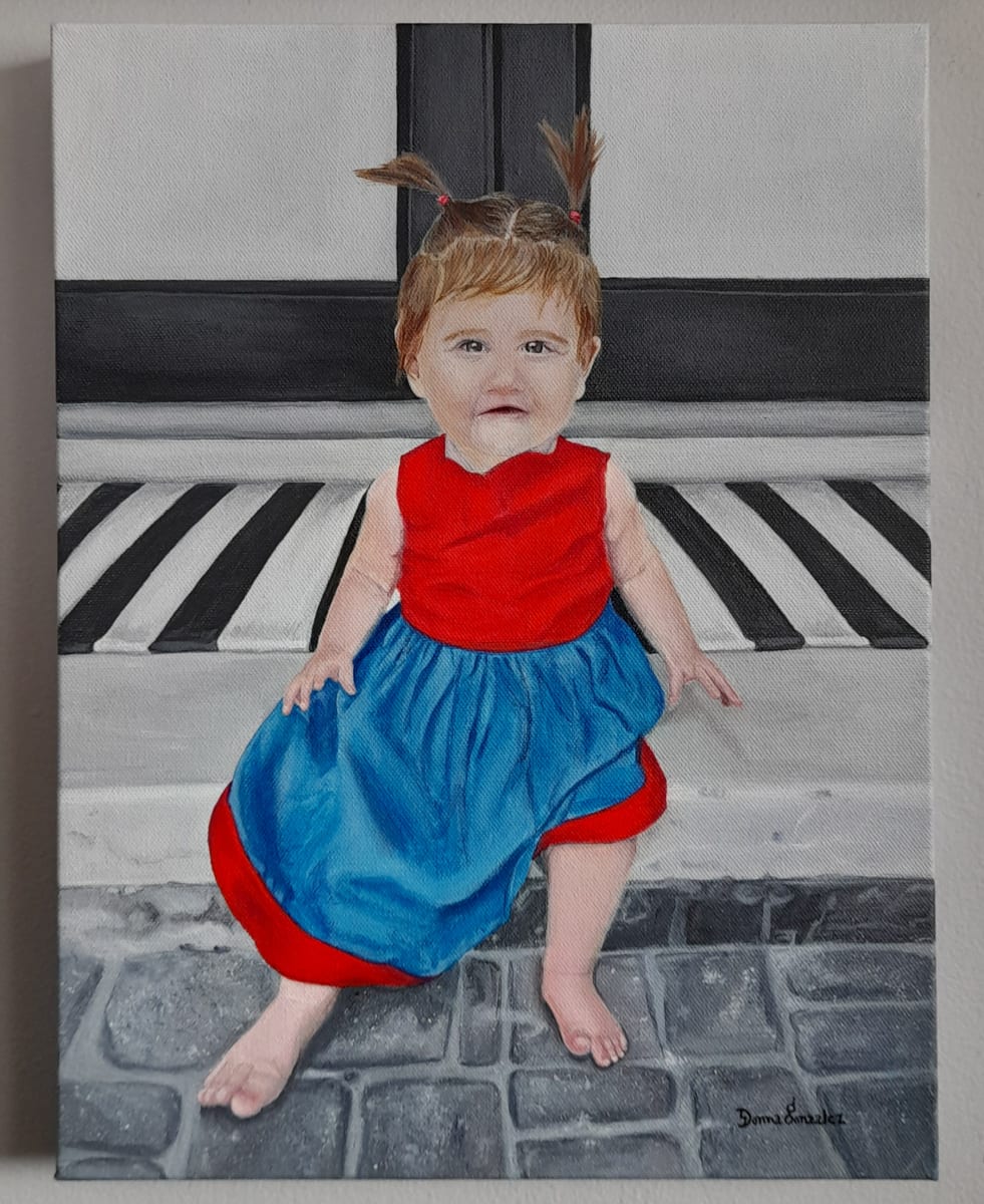 Baby June by Donna Gonzalez  Image: A commissioned piece. The client wanted the background to be in black and white and her grandchild in color. 