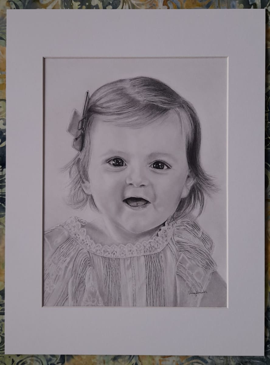 Baby June by Donna Gonzalez  Image: Portrait drawing using graphic pencil for a client. 