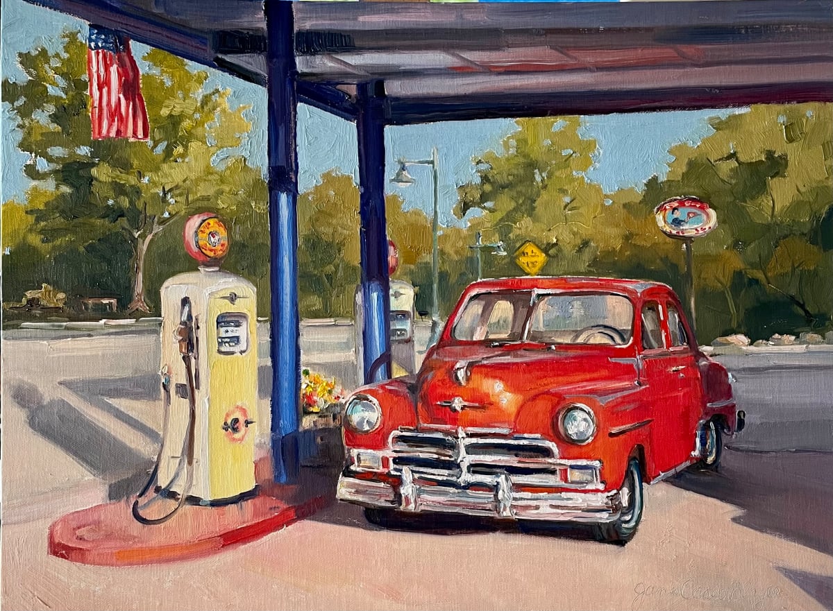 1950 Plymouth Supreme  Deluxe by Janis Casco Blayer Fine Art  Image: Bing’s Burger Restaurant, Cottonwood, Arizona