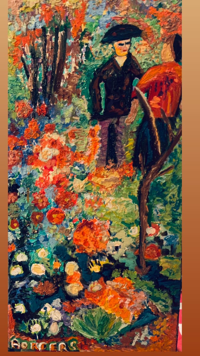 Sisley and Manet in the Garden by Janet Borders  Image: Sisley and Manet discussing gardening 