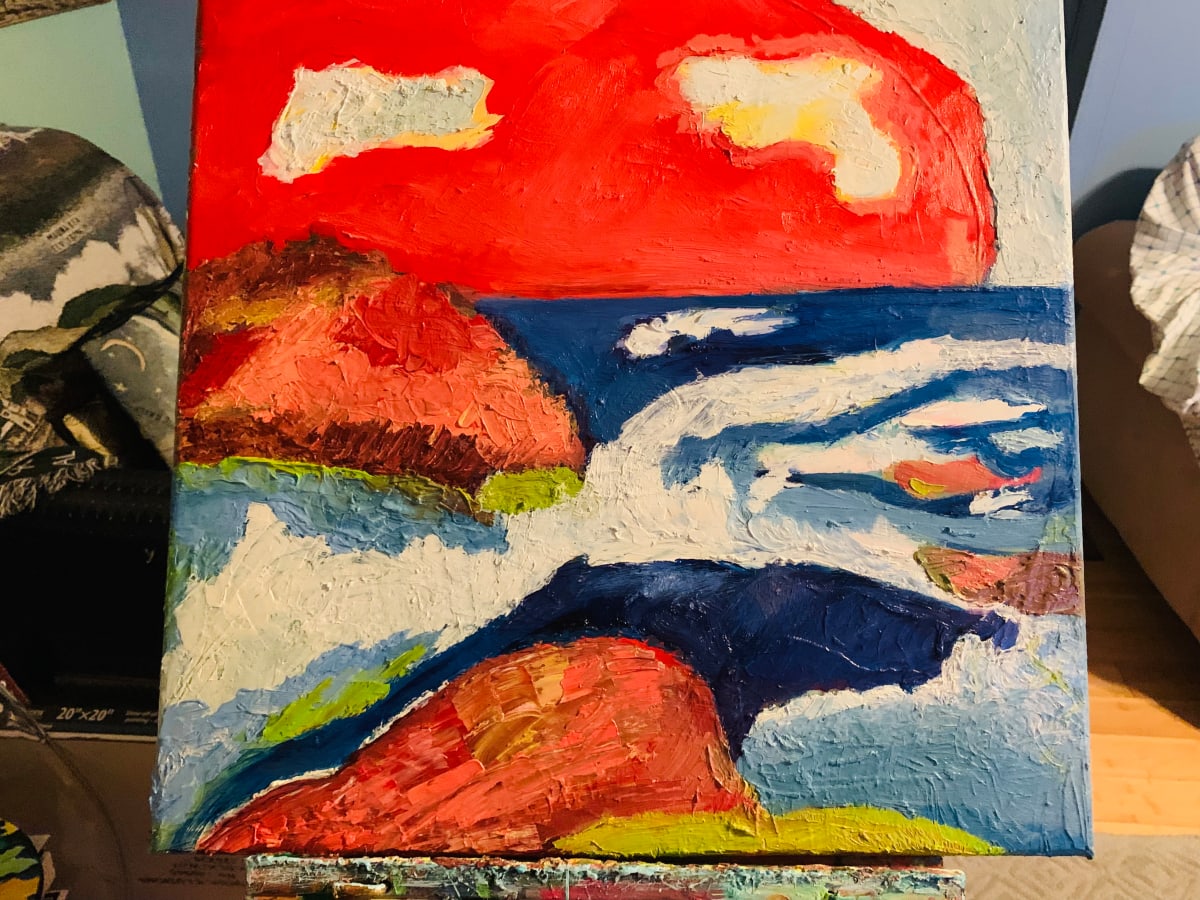 Red sky blue ocean  Image: Red sky Ocean Dream 